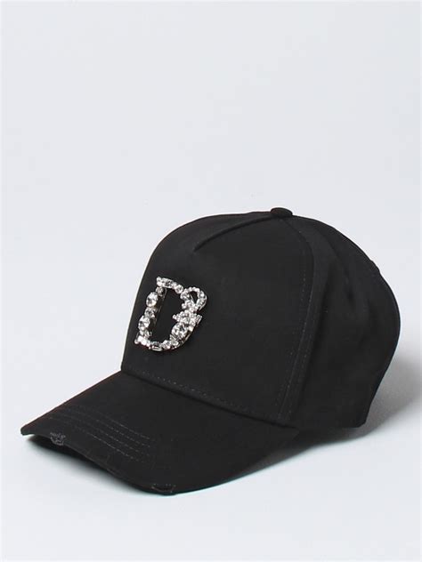 FENDI: Cappello in cotone con strass 